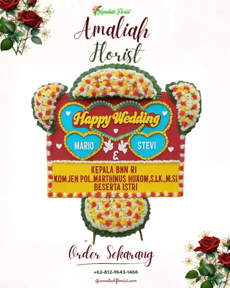 Papan Bunga Pernikahan Mekarmaju